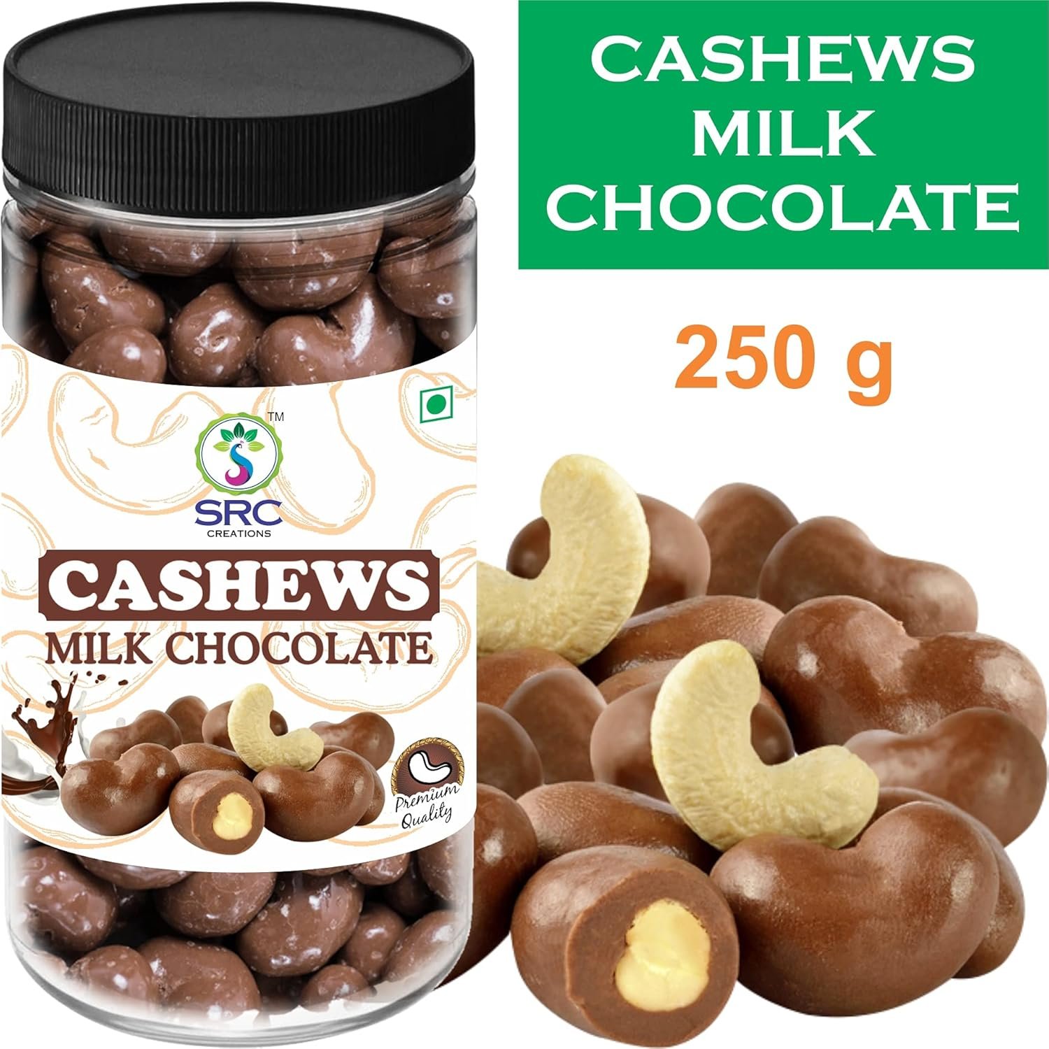 81cenqhgbcl. sl1500 SRC Creations Celebration Dry Fruits Gift Pack For Festive Wedding | Chocolate Covered Cashews (250g) and Chocolate Covered Almond (250g) | Corporate Gift Hamper Box