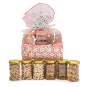 GLOSSARY DRY FRUIT &NUTS GIFT HAMPER/BASKET/BOX/PACK for Diwali |Rakhi | Christmas | Pongal | Corporate Gift/Wedding/Anniversary (125 * 6)750GM
