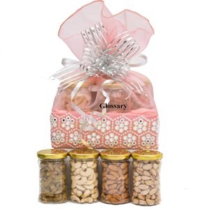 GLOSSARY DRY FRUIT &NUTS GIFT HAMPER/BASKET/BOX/PACK for Diwali |Rakhi | Christmas | Pongal | Corporate Gift/Wedding/Anniversary (125 * 4)500GM
