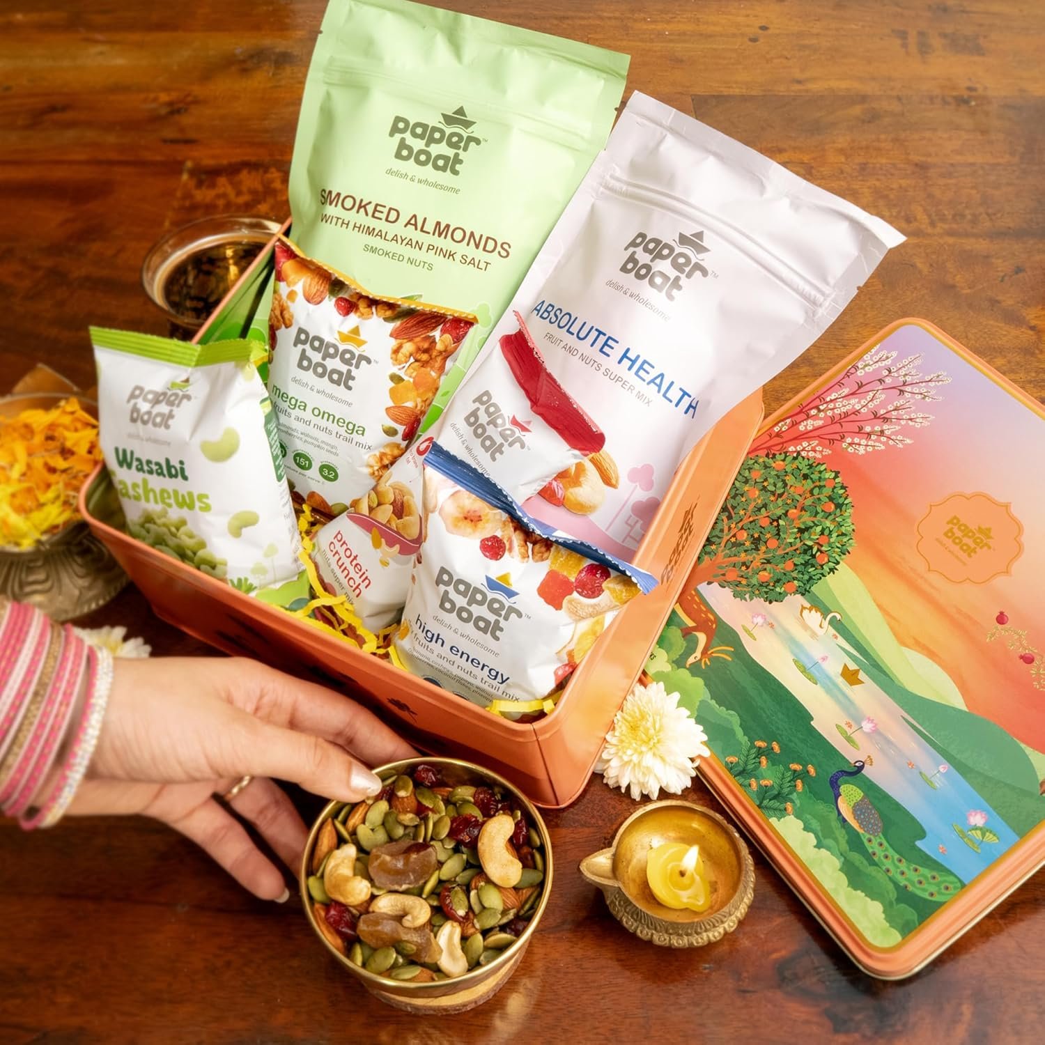 81m1jpex8ll. sl1500 Paper Boat Diwali Dry Fruits Gift Box, 526g – Diwali Gift Hamper | Festive Dry Fruit Gift | Assorted Mixed Nuts, Dry Fruits & Trail Mix | Cashew, Almonds, Berries and Mixed Nuts
