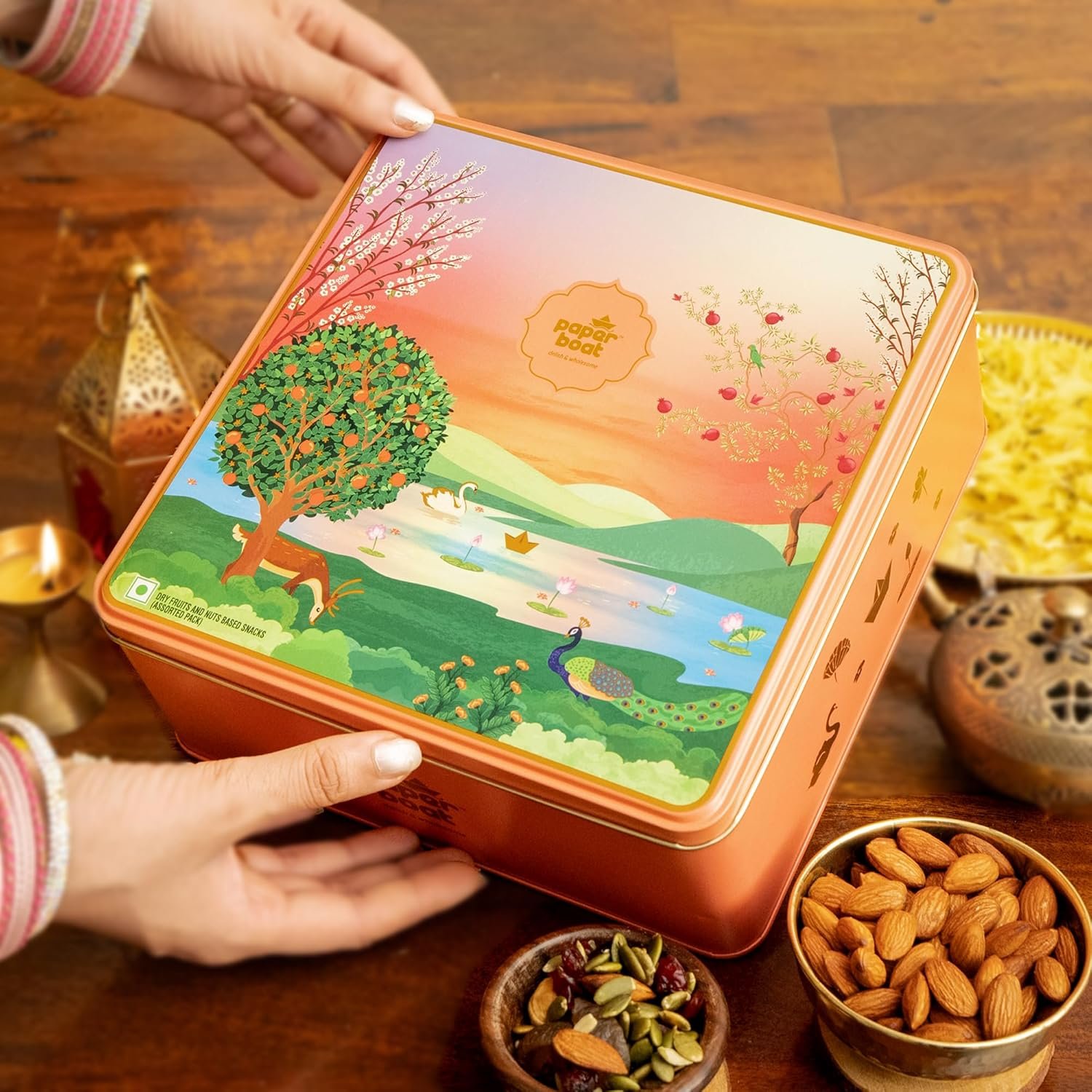 Paper Boat Diwali Dry Fruits Gift Box, 526g - Diwali Gift Hamper | Festive Dry Fruit Gift | Assorted Mixed Nuts, Dry Fruits & Trail Mix | Cashew, Almonds, Berries and Mixed Nuts Paper Boat Diwali Dry Fruits Gift Box, 526g - Diwali Gift Hamper | Festive Dry Fruit Gift | Assorted Mixed Nuts, Dry Fruits & Trail Mix | Cashew, Almonds, Berries and Mixed Nuts