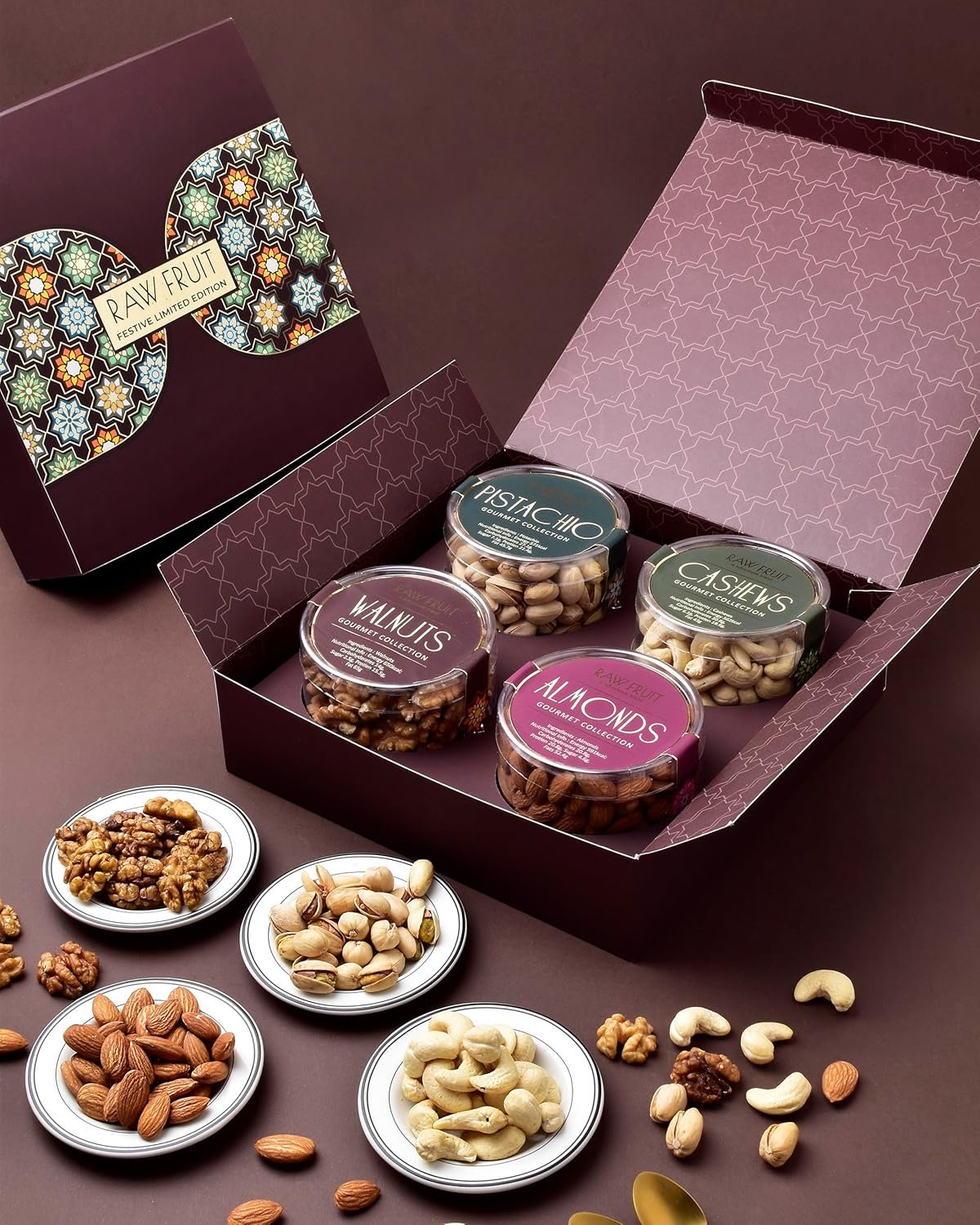 910qlu0zypl. sl1500 HyperFoods® Diwali Gifts for Family and Friends DryFruit Combo Pack DryFruits Gift Box Small Pet Jars Pack Of 4 Dry Fruits Cashewa Walnuta Almonda Pistachios Nuts and Dry Fruits Combo