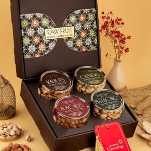 HyperFoods® Diwali Gifts for Family and Friends DryFruit Combo Pack DryFruits Gift Box Small Pet Jars Pack Of 4 Dry Fruits Cashewa Walnuta Almonda Pistachios Nuts and Dry Fruits Combo