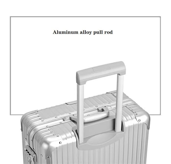 41mde1 s83l 1766703714 1740 PYB Autograph – Premium Full Aluminium Trolley Bags for Travel, Zipless Check in Medium Suitcase with TSA Lock, Noiseless 360° Rotating 8 Wheels, Compression Pads and Divider (Silver, Medium -24 Inch)