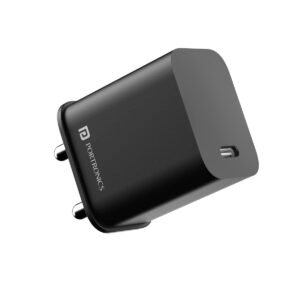 Portronics Adapto 20C Type C 20w Adapter for iPhone 14/14 Plus/ 14 Pro/ 14 Pro Max, iPhone 13/13 Pro/13 Pro Max/13 Mini, 12/12 Mini/ 12 Pro Max, iPhone 11 Series with PD 3.0, (Black)