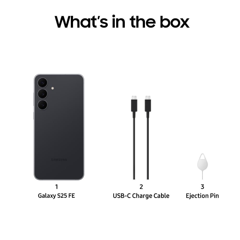 41zebxdzpel. sl1000 Samsung Galaxy S25 FE 5G Smartphone with Galaxy AI (JetBlack, 8GB RAM, 512GB Storage), 12MP Front Camera, ProVisual Engine, Long Battery Life