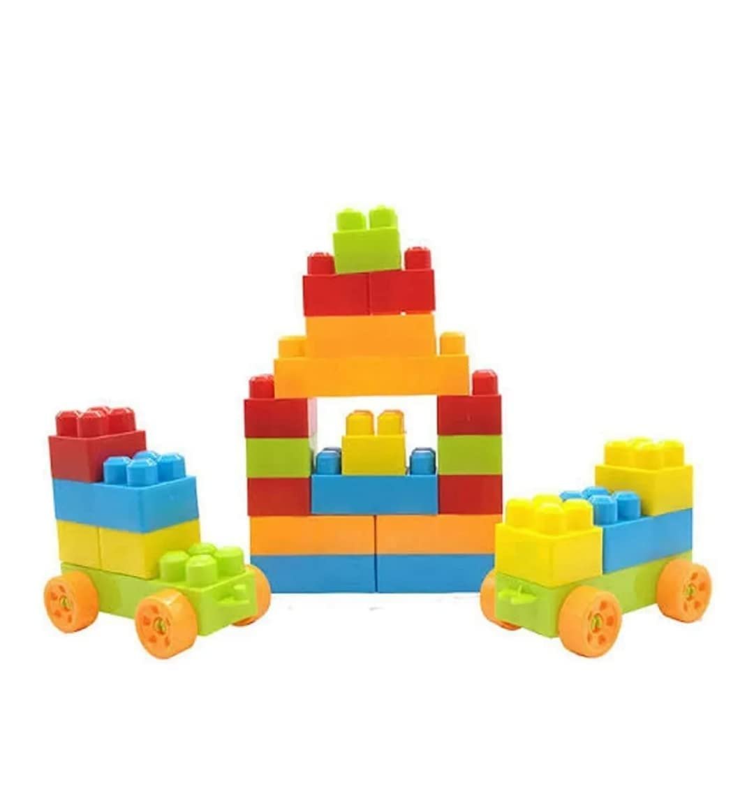 41wtxzfzicl. sl1140 Humming Bird Kids 80 Pcs Big Mega Sized Blocks Toys Building and Construction Block Set for Children Boys and Girls (Multicolor)