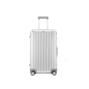 PYB Signature - Zipless Full Aluminium Premium Trunk Trolley Bag with TSA Locks | 68 cm | Premium Trolley Bag for Travel | Easy Access with top Open | 8 Silent Spinner Wheels (Silver, 26 inch)