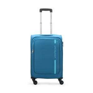 Aristocrat Polyester Hybrid Spinner Suitcase Dasher 4W STR 59 Blue, Small, 43 Cm