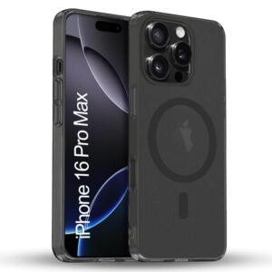 TOUCCH iPhone 16 Pro Max Magnetic Matte Case | Shock Proof & Paper Thin Design | Magsafe Wireless Charging Cover for Apple iPhone 16 Pro Max | Sleek Hard Thin Crystal Cover (Premium-Black)