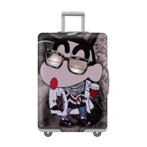 Dash Designs Luggage Covers Trolley Bag Covers Made of 300 gm Elastic Material Durable Washable Dust Proof Anti-Scratch Suitcase Cover fits - Small (18-21) inch - Airport Attitude