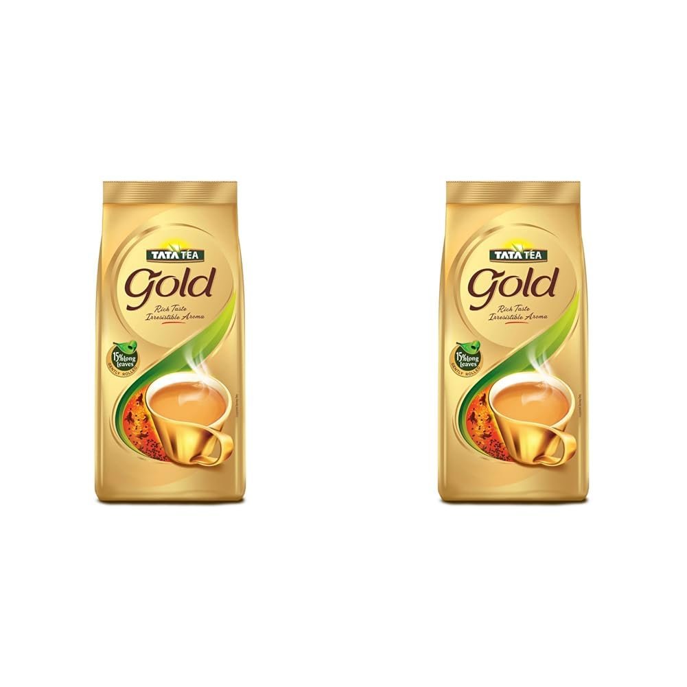 Tata Tea Gold | Premium Assam teas with Gently Rolled Aromatic Long Leaves | Rich & Aromatic Chai | Black Tea | 500g (Pack of 2) Tata Tea Gold | Premium Assam teas with Gently Rolled Aromatic Long Leaves | Rich & Aromatic Chai | Black Tea | 500g (Pack of 2)