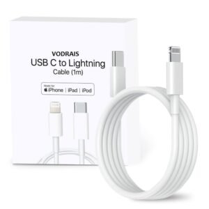 VODRAIS USB C Cable to Lightning-27W [Apple-MFi Certified] Fast Charger Cable Power Charging Cord Compatible with iPhone 14/13/12/12 PRO Max/12/11/11PRO/XS/Max/XR/X/8/iPad (VODR-03), 1m, White