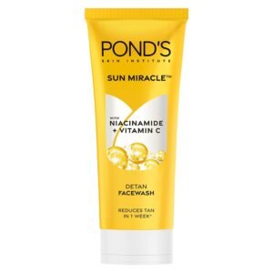 Pond's Detan Face Wash for Tan Removal in Just 7 Days | Contains Vitamin C and Niacinamide | Facewash for All Skin Types, 100gm