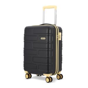 American Tourister BRICKLANE+ 55 CM Small Cabin Polycarbonate (PC) Hard Sided 8 Wheels Spinner Luggage/Suitcase/Trolley Bag for Travel (Charcoal Grey)