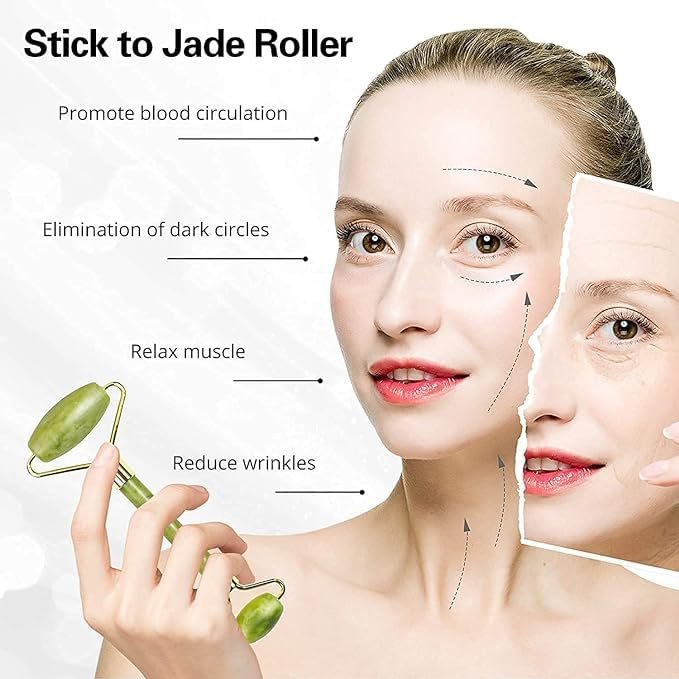 51av2bqcvkl TYROCX Gua Sha Facial Tools & Jade Roller Massager Set for Skin Care, Reduce Puffiness and Improve Wrinkles, Guasha Tool for Face, Gua Sha Stone Self Care Gift for Woman Man