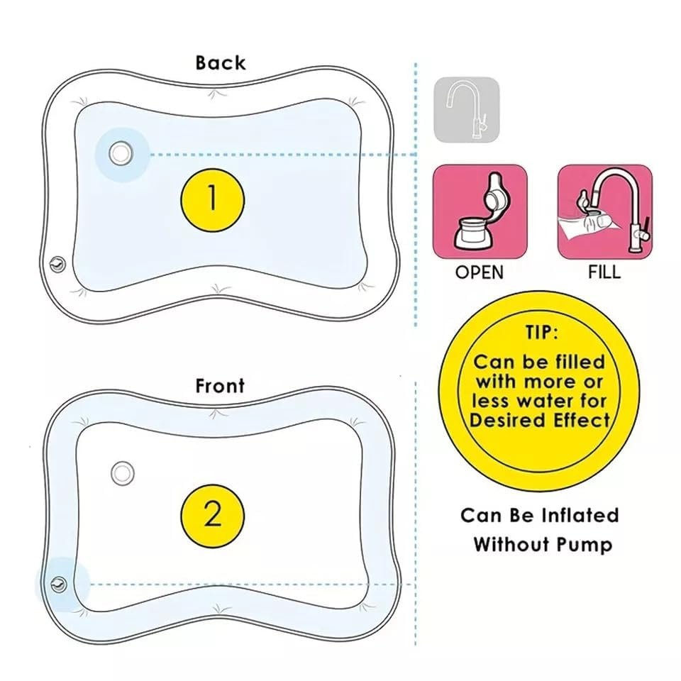51bgslpwhil Toy Imagine Tummy Time Water Mat for Babies | Sensory Play Gym for 6-12 Months | Newborn Baby Essentials | Water-Filled Activity Mat | Baby Gifts | Pack of 1