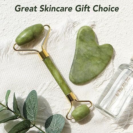 51kndwgsynl TYROCX Gua Sha Facial Tools & Jade Roller Massager Set for Skin Care, Reduce Puffiness and Improve Wrinkles, Guasha Tool for Face, Gua Sha Stone Self Care Gift for Woman Man