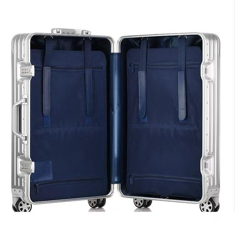 51q6ckx8fjl 1766703712 2868 PYB Autograph – Premium Full Aluminium Trolley Bags for Travel, Zipless Check in Medium Suitcase with TSA Lock, Noiseless 360° Rotating 8 Wheels, Compression Pads and Divider (Silver, Medium -24 Inch)