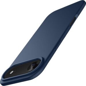 iPhone 17 Air Silicone Back Case | Shock Proof Design & Camera Protection | Premium Rubberised Apple iPhone 17 Air Cover (Microfiber Lining) | Ultra Smooth Silicone - Dark Blue