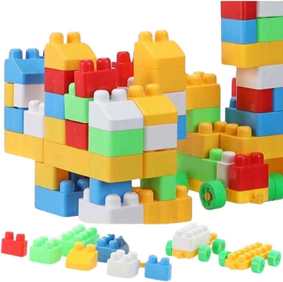 51xtbjouhsl Humming Bird Kids 80 Pcs Big Mega Sized Blocks Toys Building and Construction Block Set for Children Boys and Girls (Multicolor)