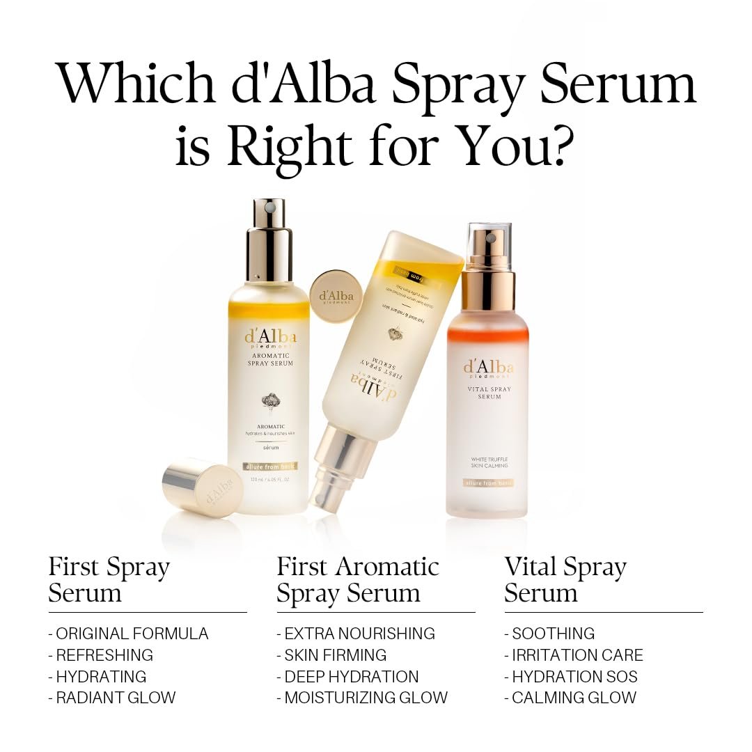 61 fahlcipl. sl1080 dalba Piedmont Italian White Truffle First Spray Serum, Vegan Skin Care, Hydrating Face Moisturizer, Glow Serum for Radiant Skin, Non Comedogenic, All In One Mist, Korean Skin Care (1.69 fl oz/50ml)