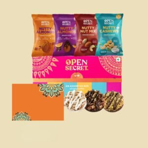Open Secret Premium Gift Hamper | Combo of 9 | Ideal Gifting for Christmas, Secret Santa & New Year Season | Dry Fruit Gift Box, Chocolate Gifts, Dry Fruits, Healthy Premium Hamper, Gifts for colleagues, Employee Gifting