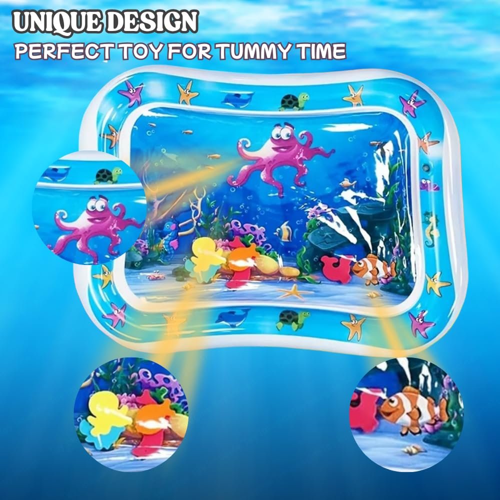 615lqz1ljsl. sl1000 Toy Imagine Tummy Time Water Mat for Babies | Sensory Play Gym for 6-12 Months | Newborn Baby Essentials | Water-Filled Activity Mat | Baby Gifts | Pack of 1