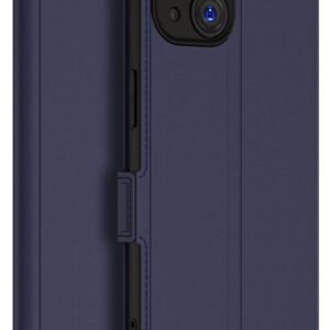Kapa Noble Slim Magnetic Leather Flip Case Cover for Apple iPhone 15 | Card Holder Stand Leather Flip Wallet Case (Blue)