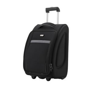 HARISSONS Sleek Cabin Trolley | 38L | Lightweight EVA-Molded Business Luggage | Clothing Compartment | Smooth Wheels | Cabin-Size Travel Bag (Black)