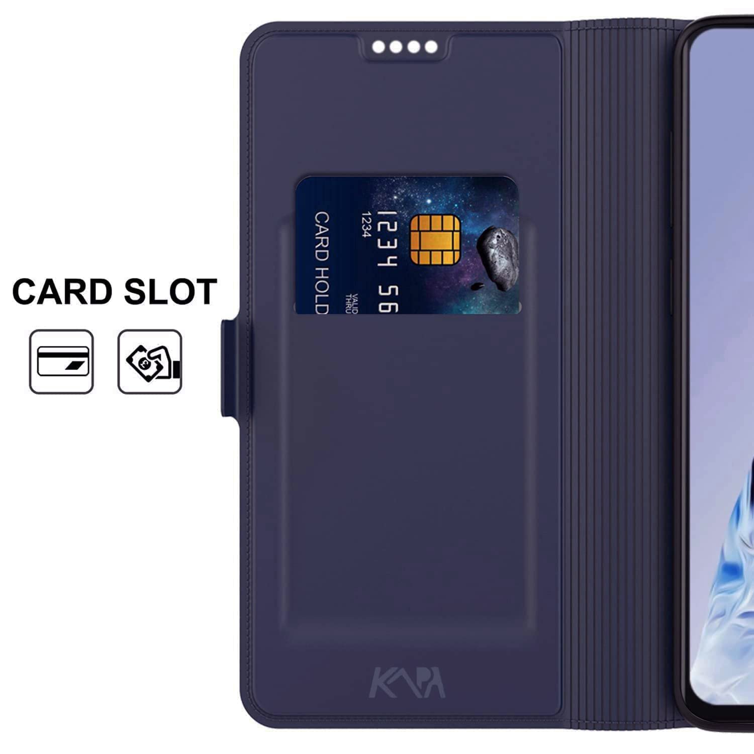 61dwbmqhl. sl1500 Kapa Noble Slim Magnetic Leather Flip Case Cover for Apple iPhone 14,Card Holder Stand Leather Flip Wallet Case (Blue)