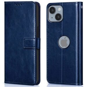 WOW IMAGINE Shock Proof Flip Cover Back Case Cover Designed for Apple iPhone 14 (Flexible | Leather Finish | Card Pockets Wallet & Stand | Blue)