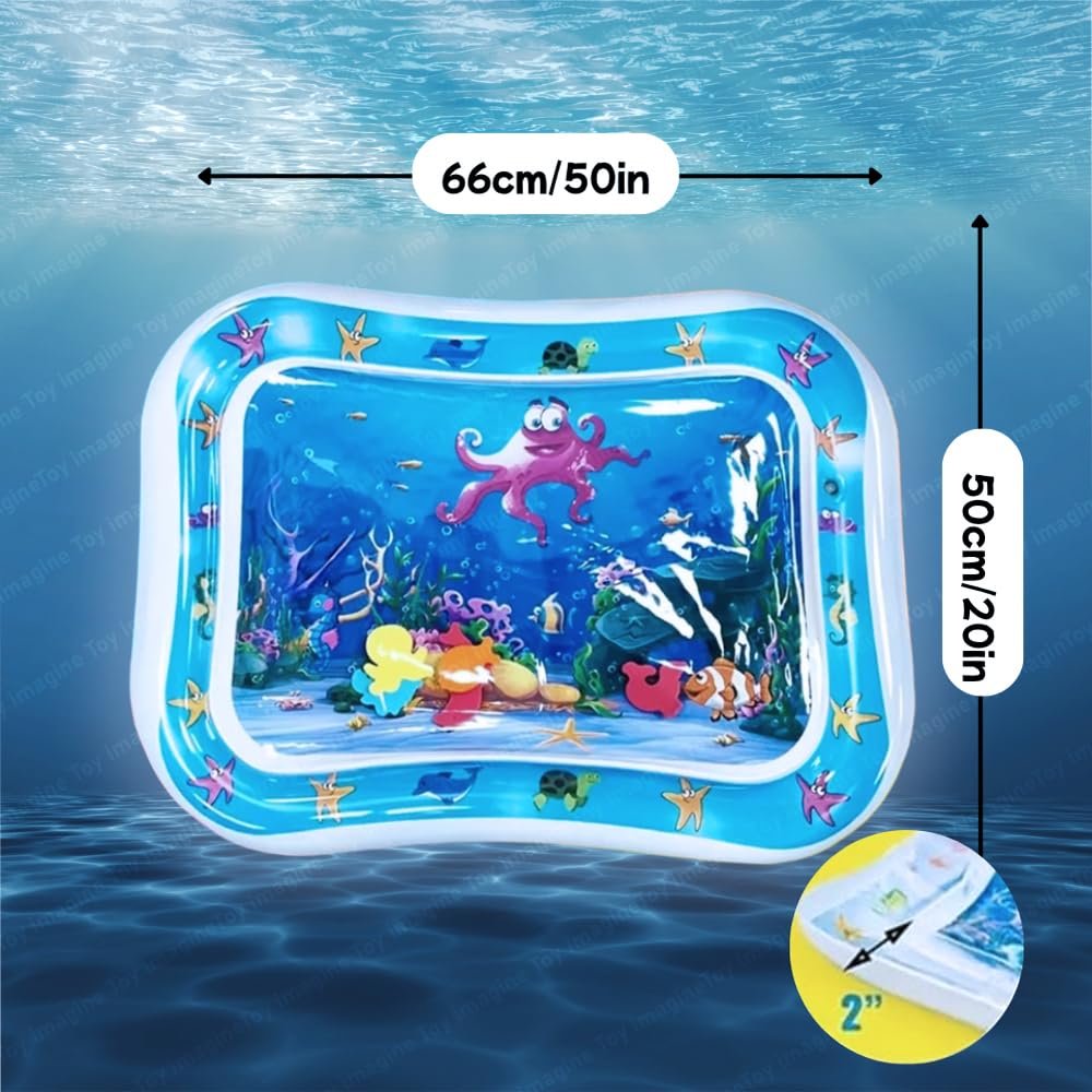 61j0jdkfvfl. sl1000 Toy Imagine Tummy Time Water Mat for Babies | Sensory Play Gym for 6-12 Months | Newborn Baby Essentials | Water-Filled Activity Mat | Baby Gifts | Pack of 1