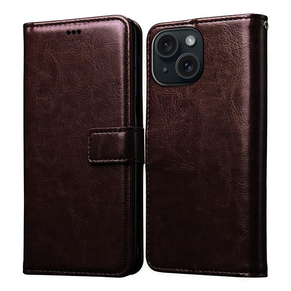 Flip Cover Back Case for Apple iPhone 15 Plus | Premium Leather Finish | Inbuilt Pockets & Stand | Flip Cover Back Case for Apple iPhone 15 Plus (Coffee) Flip Cover Back Case for Apple iPhone 15 Plus | Premium Leather Finish | Inbuilt Pockets & Stand | Flip Cover Back Case for Apple iPhone 15 Plus (Coffee)