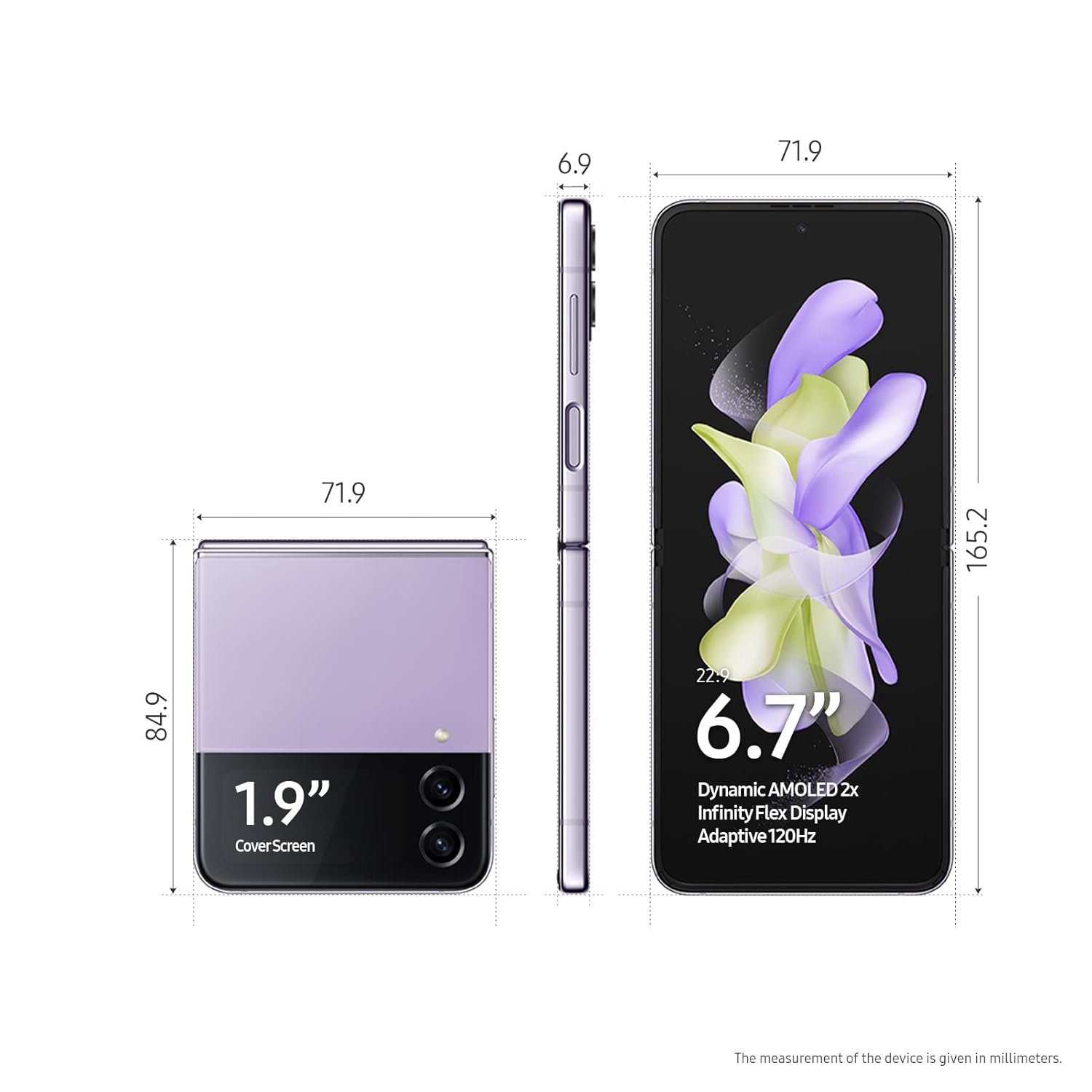 61m1zxown l. sl1500 Samsung Galaxy Z Flip4 5G (Bora Purple, 8GB RAM, 256GB Storage) with No Cost EMI/Additional Exchange Offers