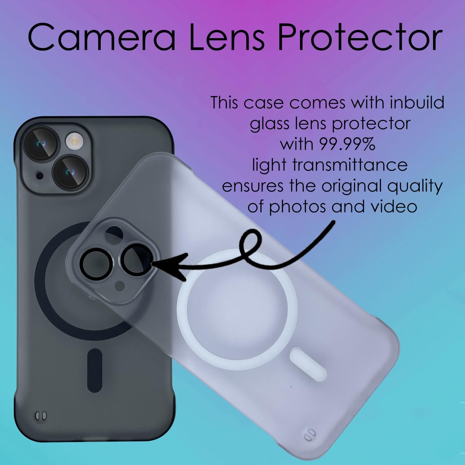 61n3sbdt4jl. sl1500 Back Case Cover Compatible for Apple iPhone 15 Plus Back Case Cover | 360 Degree Protection | Camera Protection | Frameless Magsafe | (TPU + PC) (Transparent)