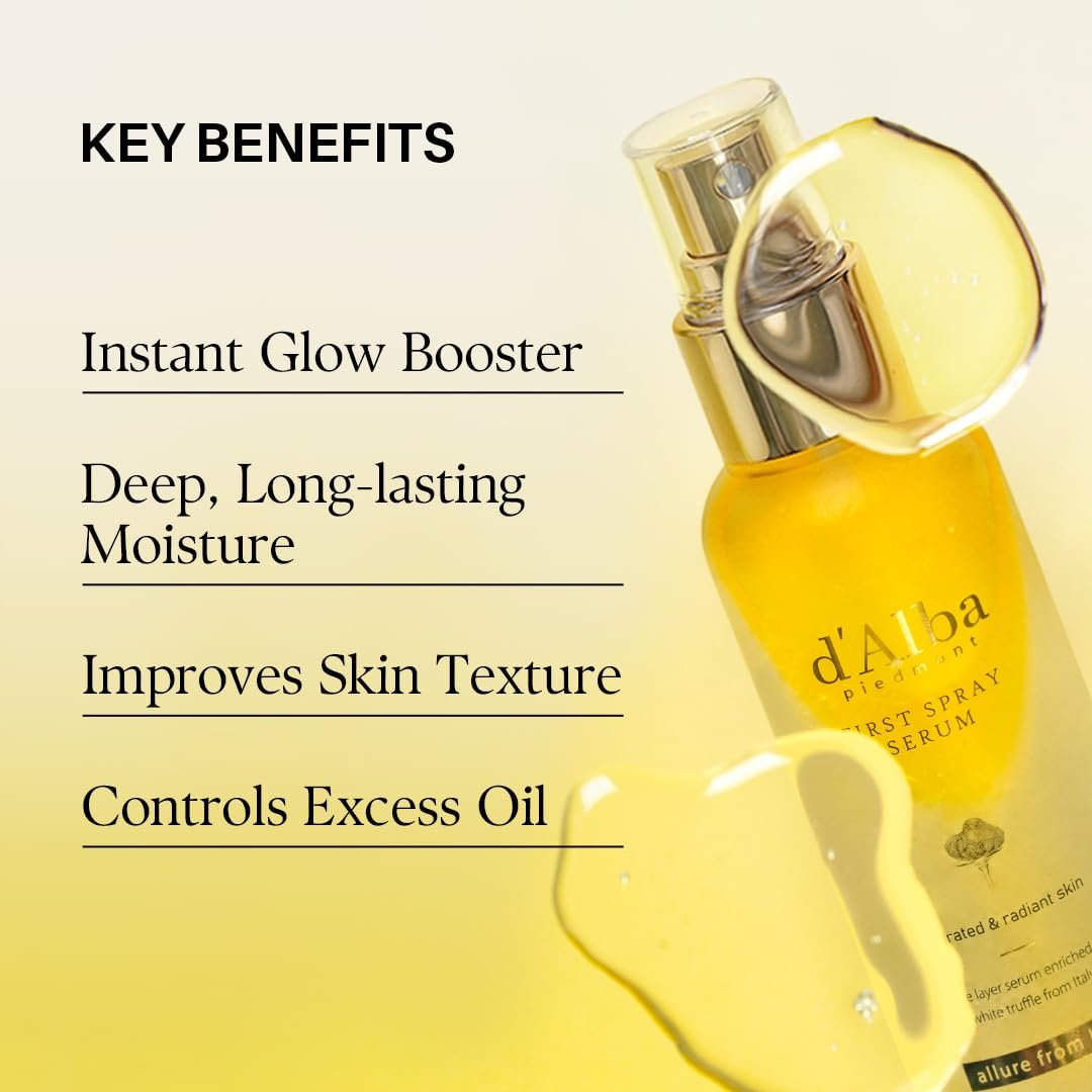 61ojuxhfjwl. sl1080 1766108851 7280 dalba Piedmont Italian White Truffle First Spray Serum, Vegan Skin Care, Hydrating Face Moisturizer, Glow Serum for Radiant Skin, Non Comedogenic, All In One Mist, Korean Skin Care (1.69 fl oz/50ml)