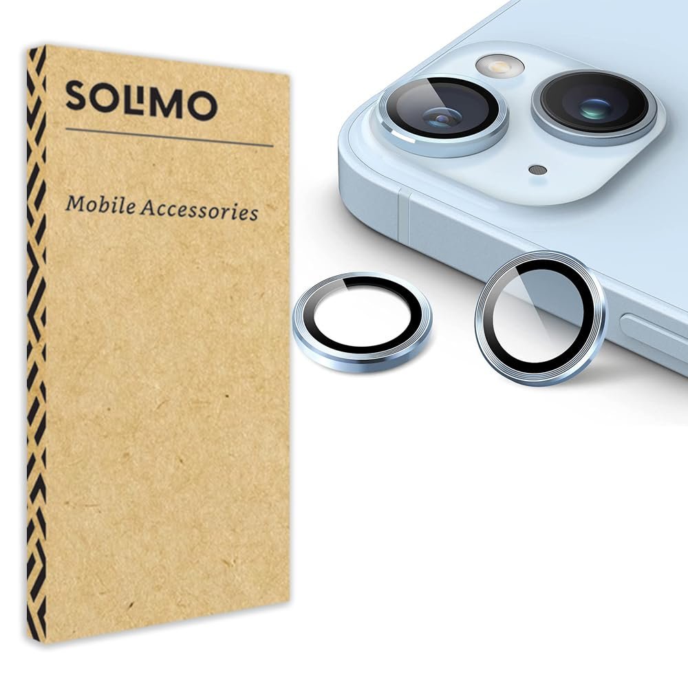 Amazon Brand - Solimo Camera Lens Protector Glass Ring For iPhone 14/14 Plus Case Friendly with Edge to Edge Coverage and Easy Installation, Pack of 1 (Blue) Amazon Brand - Solimo Camera Lens Protector Glass Ring For iPhone 14/14 Plus Case Friendly with Edge to Edge Coverage and Easy Installation, Pack of 1 (Blue)