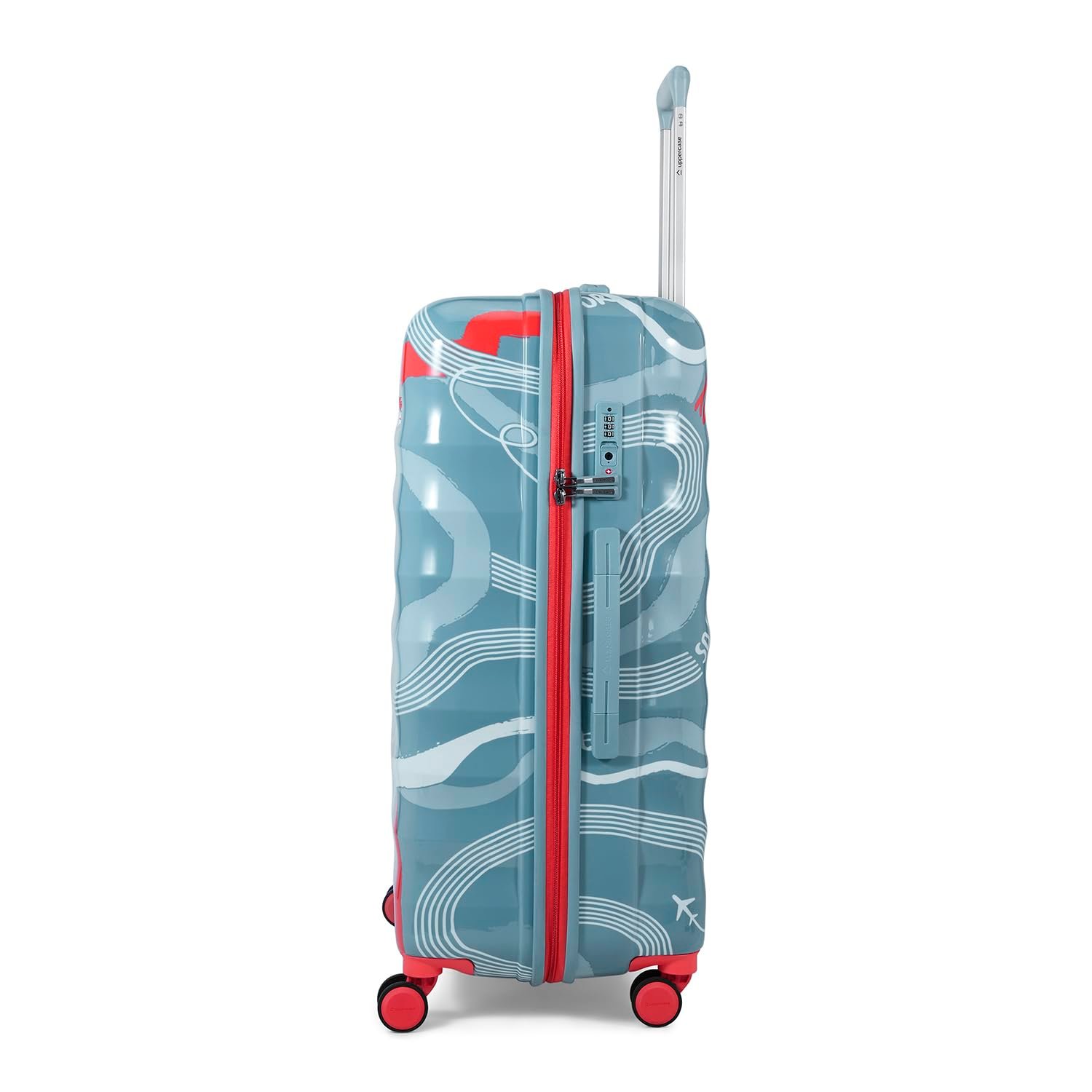 61ori9 syul. sl1500 uppercase Serendipity (M+L) Set of 2 Printed Trolley Bag with TSA Lock,Hard Sided Checked Luggage, Durable Design for Travel, RCS Certified for Sustainability, Suitcase for Men & Women (Aqua)
