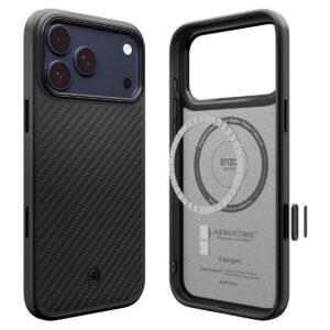 Spigen Enzo Aramid T MagFit Back Cover Case Compatible with iPhone 17 Pro (Aramid | Black Black)