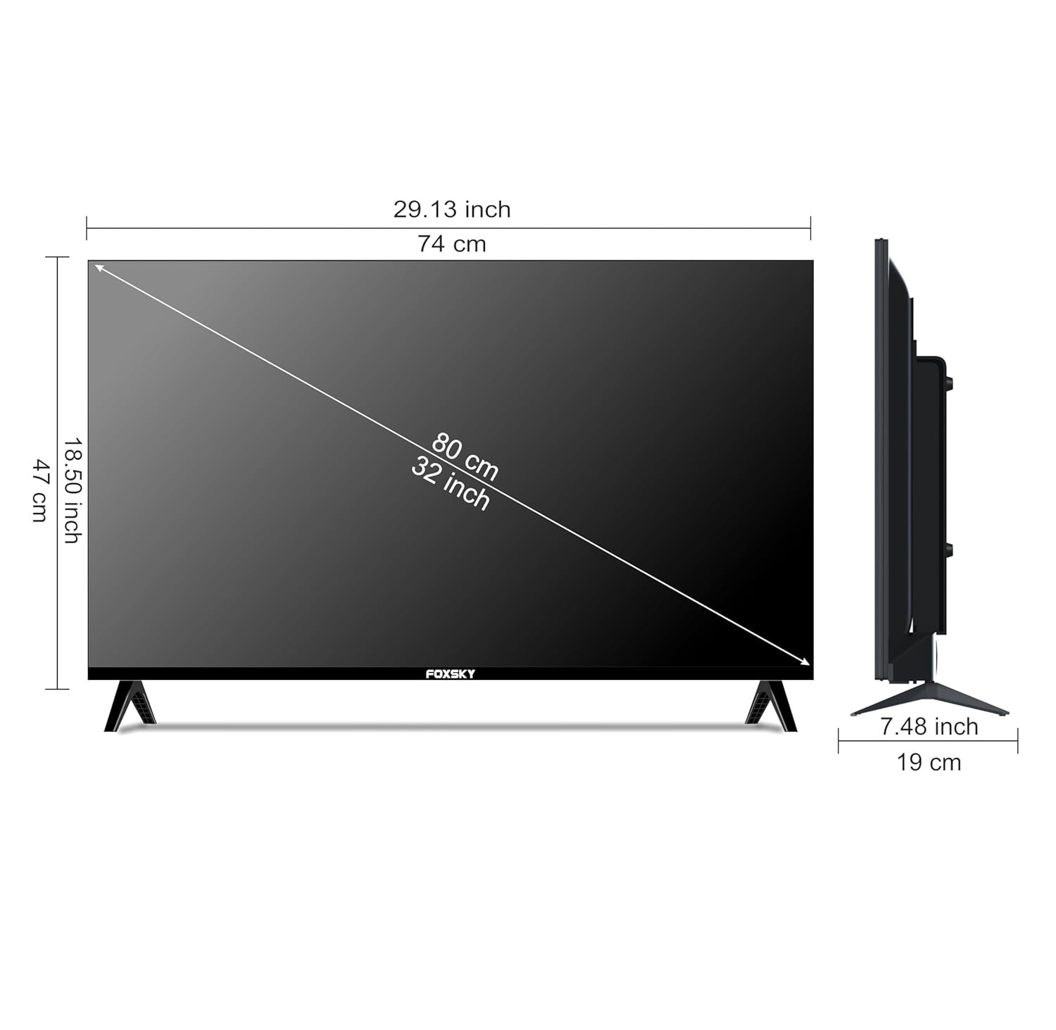 61q27wscrel. sl1500 Foxsky 80 cm (32 inches) HD Ready Smart LED TV 32FS-VS (Black)