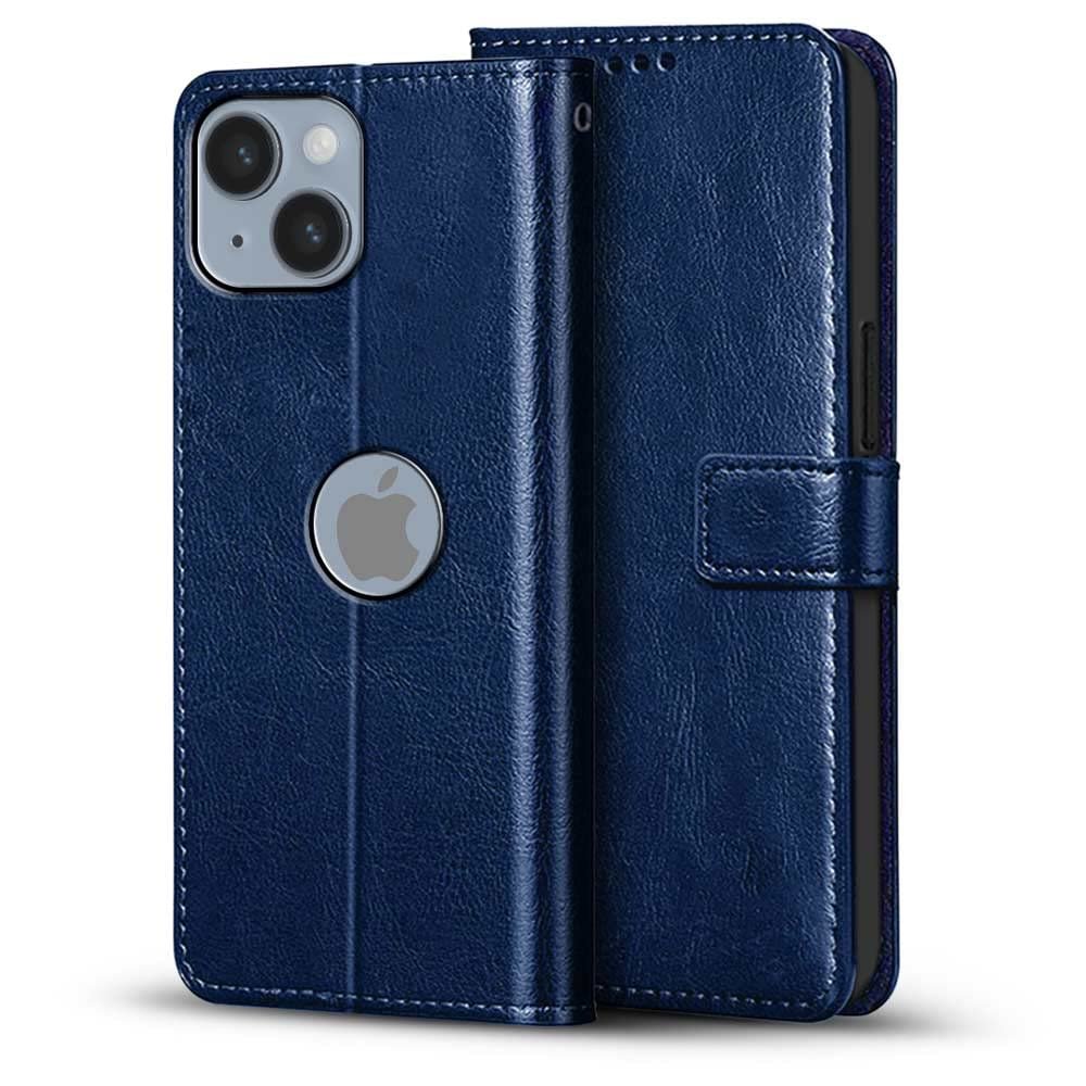 61usmoomoql. sl1000 WOW IMAGINE Shock Proof Flip Cover Back Case Cover Designed for Apple iPhone 14 (Flexible | Leather Finish | Card Pockets Wallet & Stand | Blue)