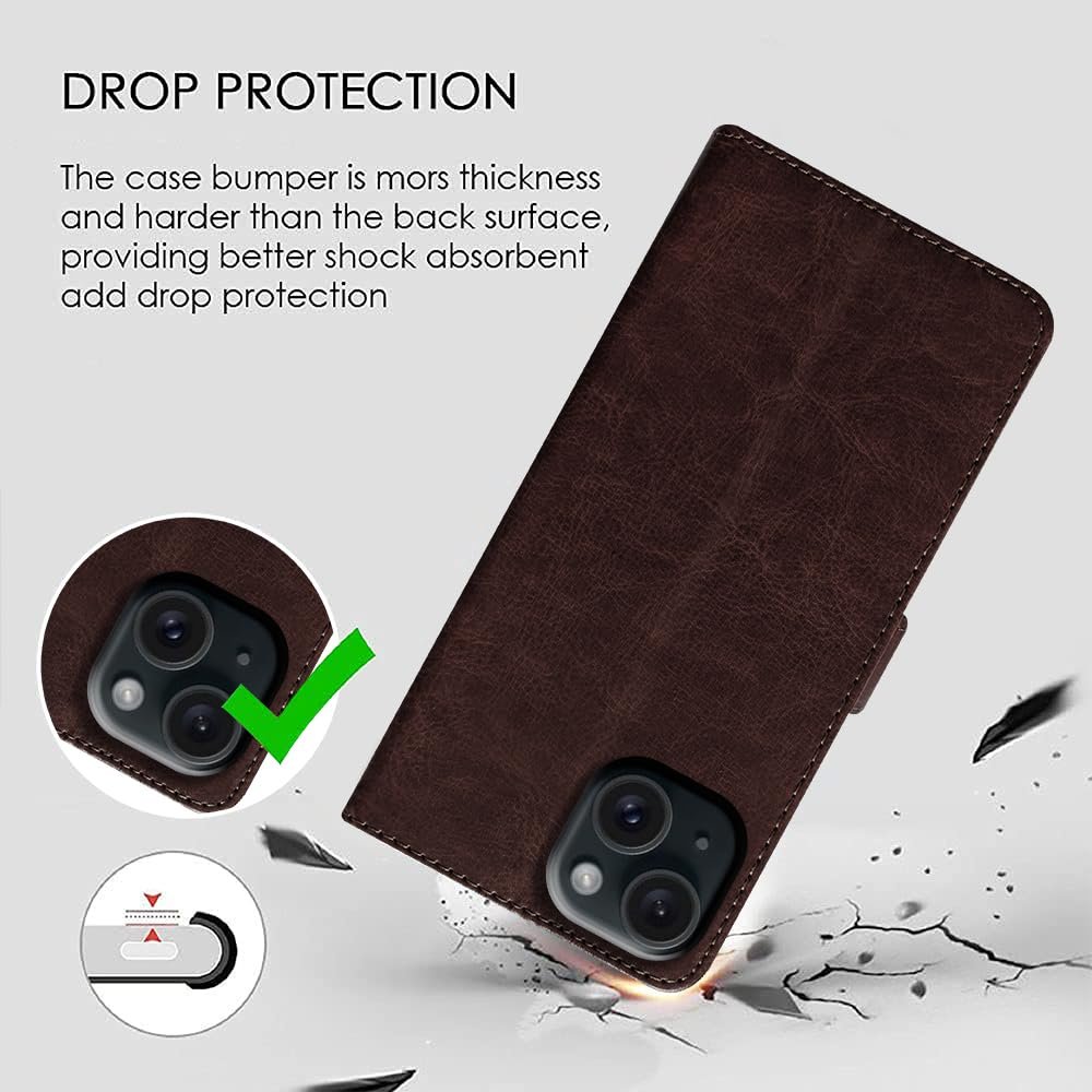61v4wwyumtl. sl1000 Flip Cover Back Case for Apple iPhone 15 Plus | Premium Leather Finish | Inbuilt Pockets & Stand | Flip Cover Back Case for Apple iPhone 15 Plus (Coffee)