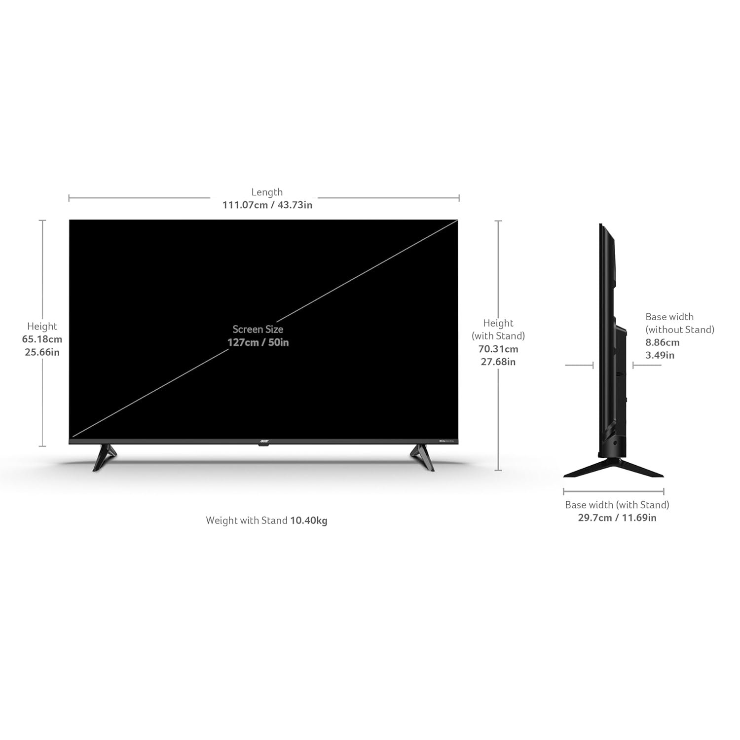 61vrnphn6bl. sl1500 acer 127 cm (50 inches) Ultra V Series 4K Ultra HD Smart QLED Google TV AR50QDVGU2875BD
