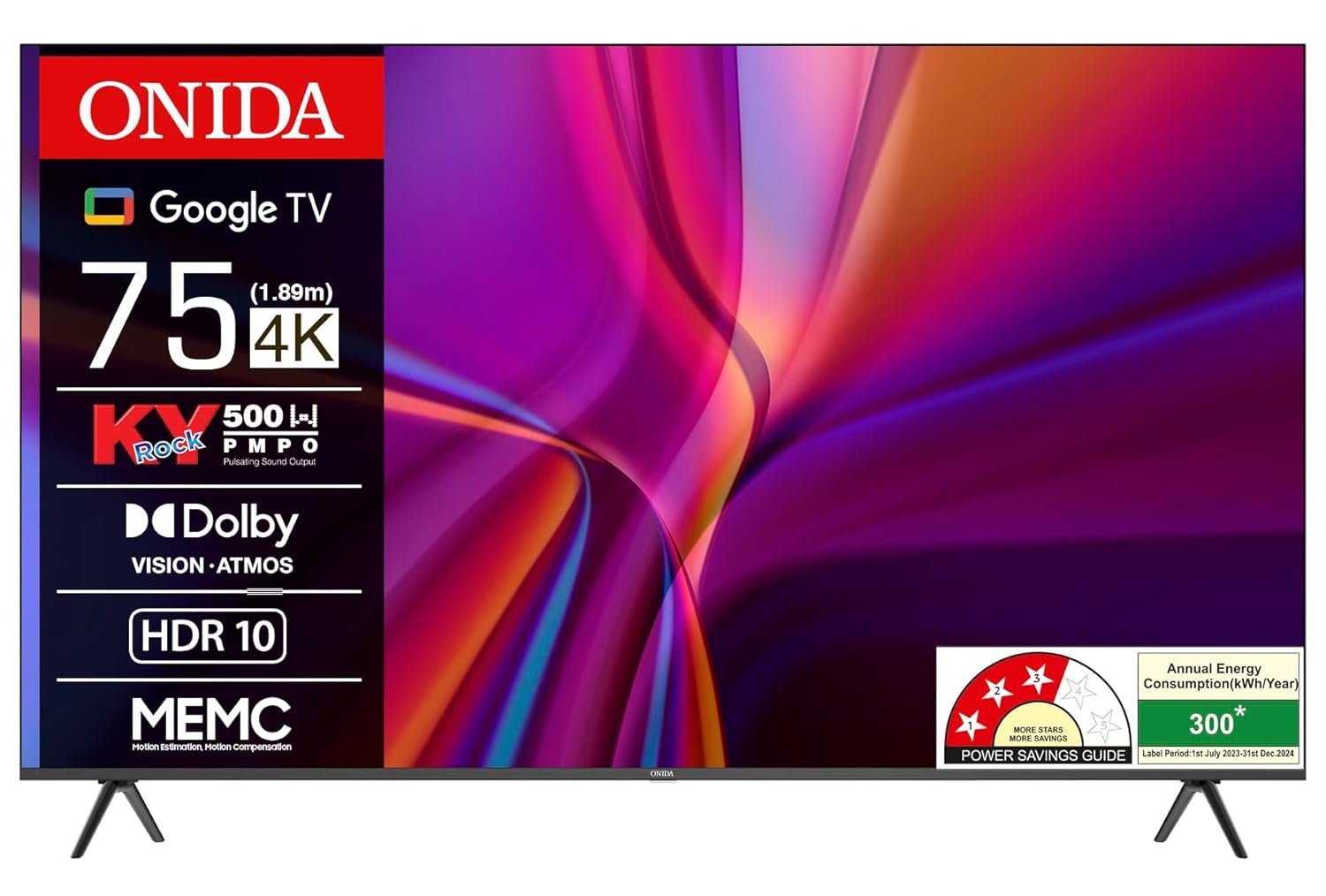 ONIDA 189 cm (75 inch) Nexg Series 4K Ultra HD Smart LED Google TV 75UIG-R ONIDA 189 cm (75 inch) Nexg Series 4K Ultra HD Smart LED Google TV 75UIG-R
