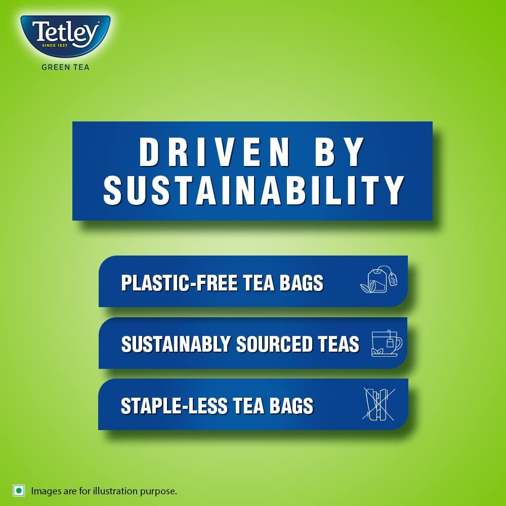 61zqewmxbzl. sl1000 Tetley | Green Tea with Tulsi | Immune with Added Vitamin C | 25 Tea Bags