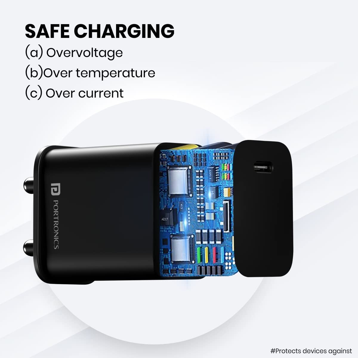 61abecky fl. sl1200 Portronics Adapto 20C Type C 20w Adapter for iPhone 14/14 Plus/ 14 Pro/ 14 Pro Max, iPhone 13/13 Pro/13 Pro Max/13 Mini, 12/12 Mini/ 12 Pro Max, iPhone 11 Series with PD 3.0, (Black)