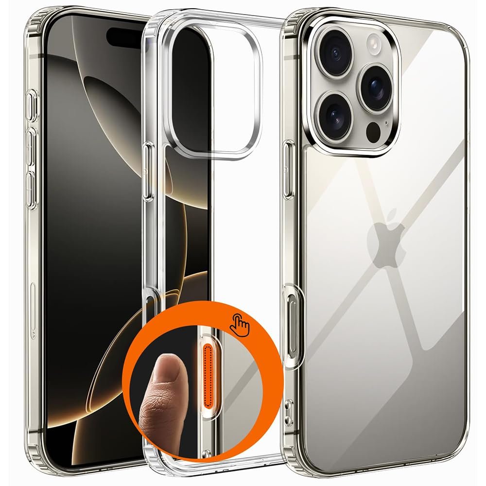 61bkfkg5qzl. sl1000 Amazon Brand-Solimo Mobile Cover for Apple iPhone 16 Pro (Soft & Shockproof Back Case with inbuilt Cushioned Edges), Transparent