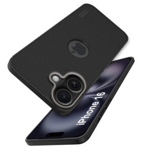 TOUCCH Liquid Silicone Case Cover for Apple iPhone 16| Shock Proof Design & 360 Degree Protection| Premium Soft Black Cover for Apple iPhone 16 | Silicone Sand Blast - Black