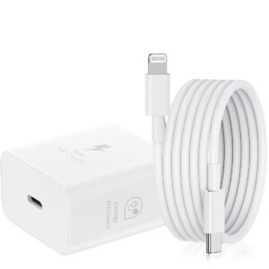 Dr Vaku® 25W Fast Charger Adapter Compatible with iPhone 14/14 Plus/14 Pro/14 Pro Max, 13/12/11 Series, iPad with 1 Meter Type C to L Data Cable PD 2.0 (Adapter+Cable)